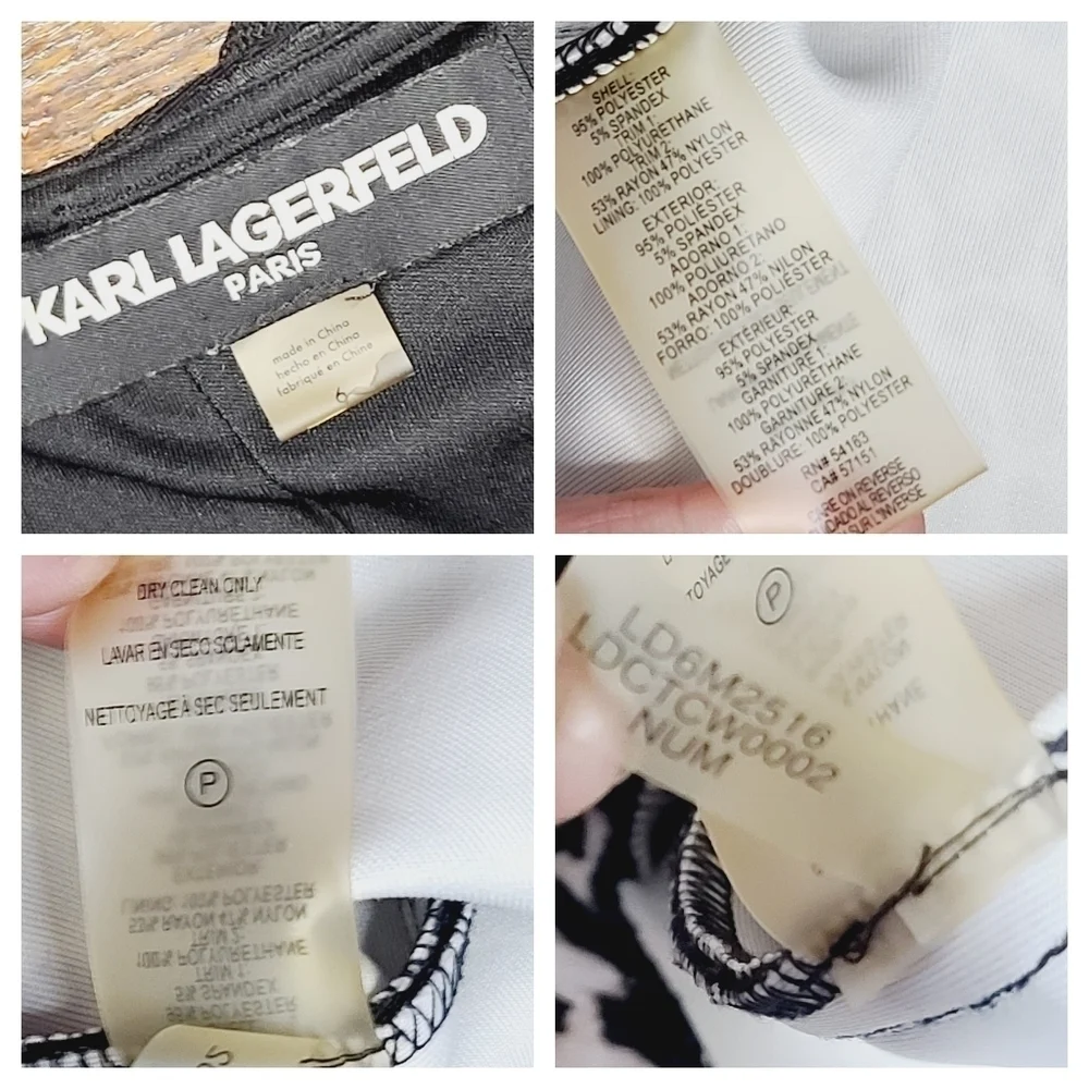 Karl Lagerfeld Paris Mob Wife Leopard Black Lace Dress size 6 - Picture 3 of 10